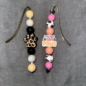 Set of 2 Dog Mom Bookmark Charms